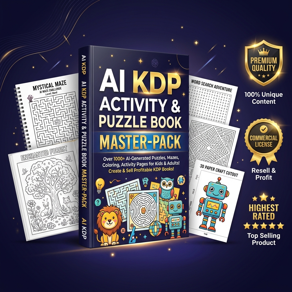 AI KDP Activity & Puzzle Book Master-Pack Bundle Mockup